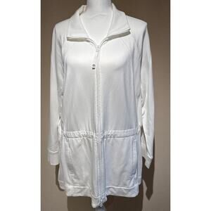 T by Talbots White Zip‎ Up Jacket Size 2X
